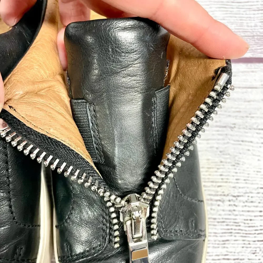 Frye Black Lena Zip Low Sneaker Shoes Size 7 M